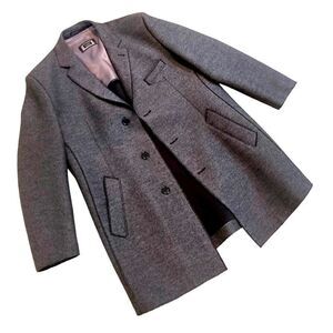 Bugatti men’s charcoal gray wool blend chevron lined outer coat european 44R